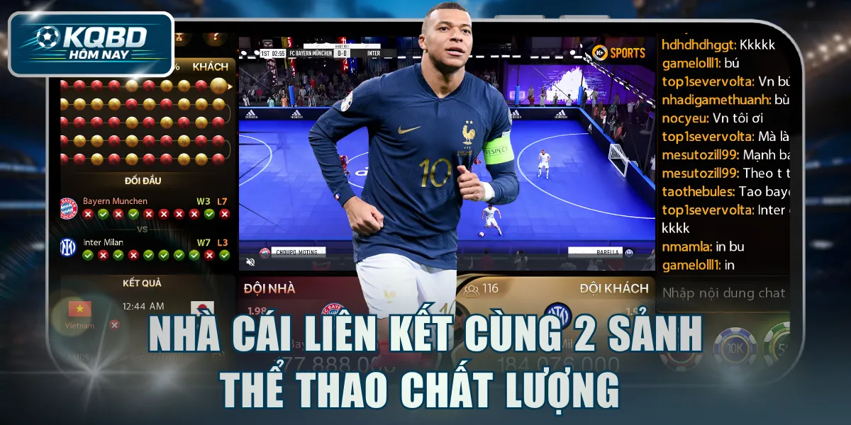 Nhà cái liên kết cùng 2 sảnh thể thao chất lượng